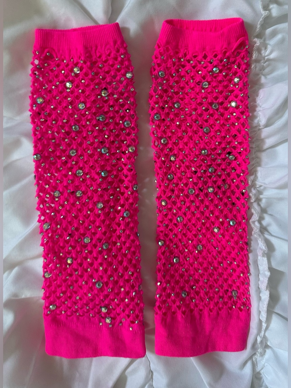 Claire’s Sequined Hot Pink Fingerless Gloves